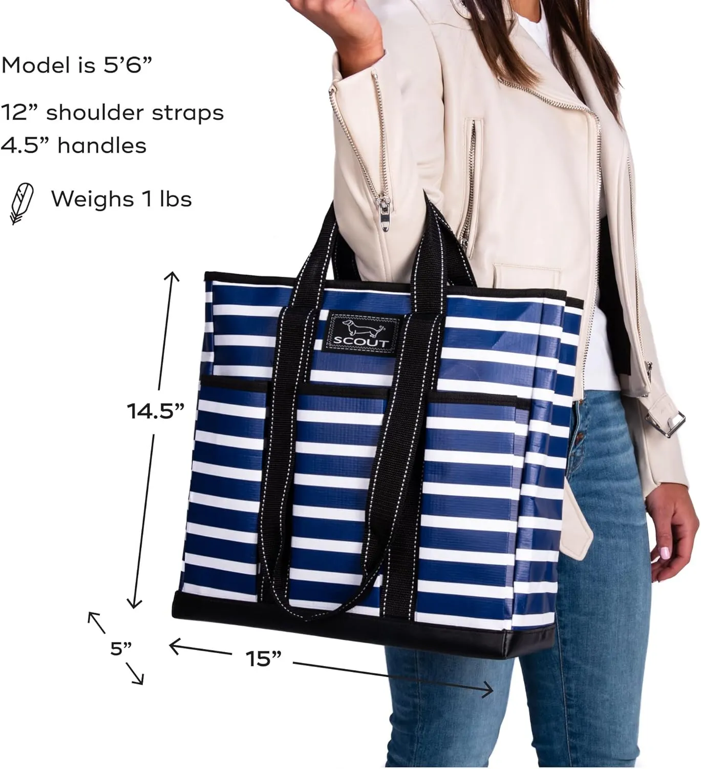 SCOUT Pocket Rocket - Work Tote For Women - 6 Exterior Pockets - Large Travel, Nurse, Teacher, Mom Bag