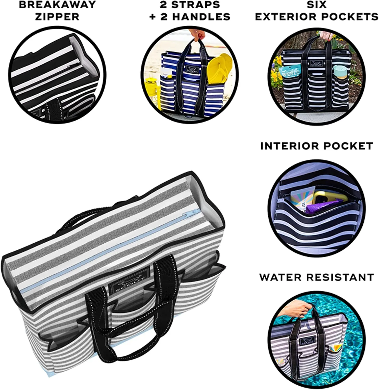 SCOUT Pocket Rocket - Work Tote For Women - 6 Exterior Pockets - Large Travel, Nurse, Teacher, Mom Bag