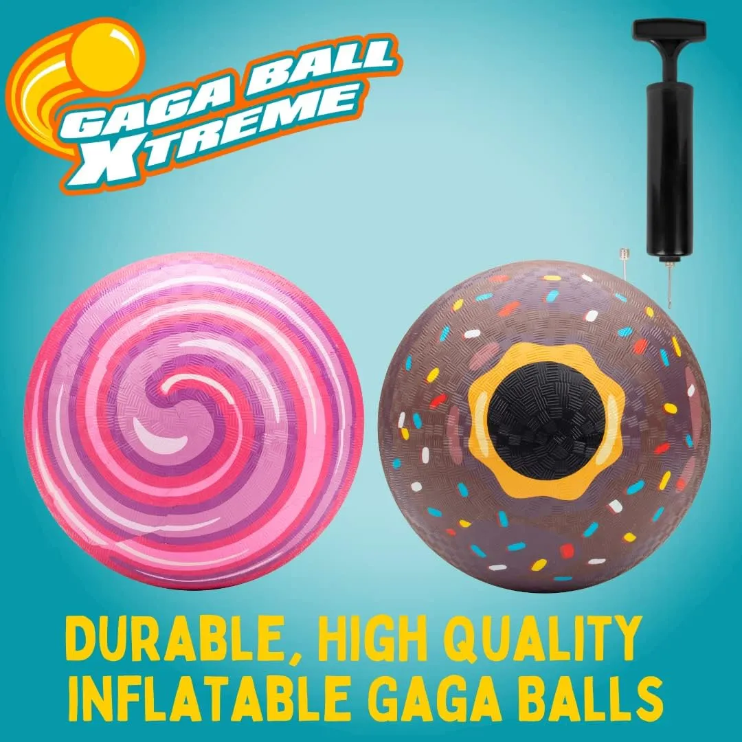 SCS Direct Gaga Ball Playground Balls (8.5 inches) w Air Pump- Durable Rubber Pack for Recess Dodgeball, Kickball, Gagaball Official Play & School -Fun Outdoor Toys & Gifts for Kids