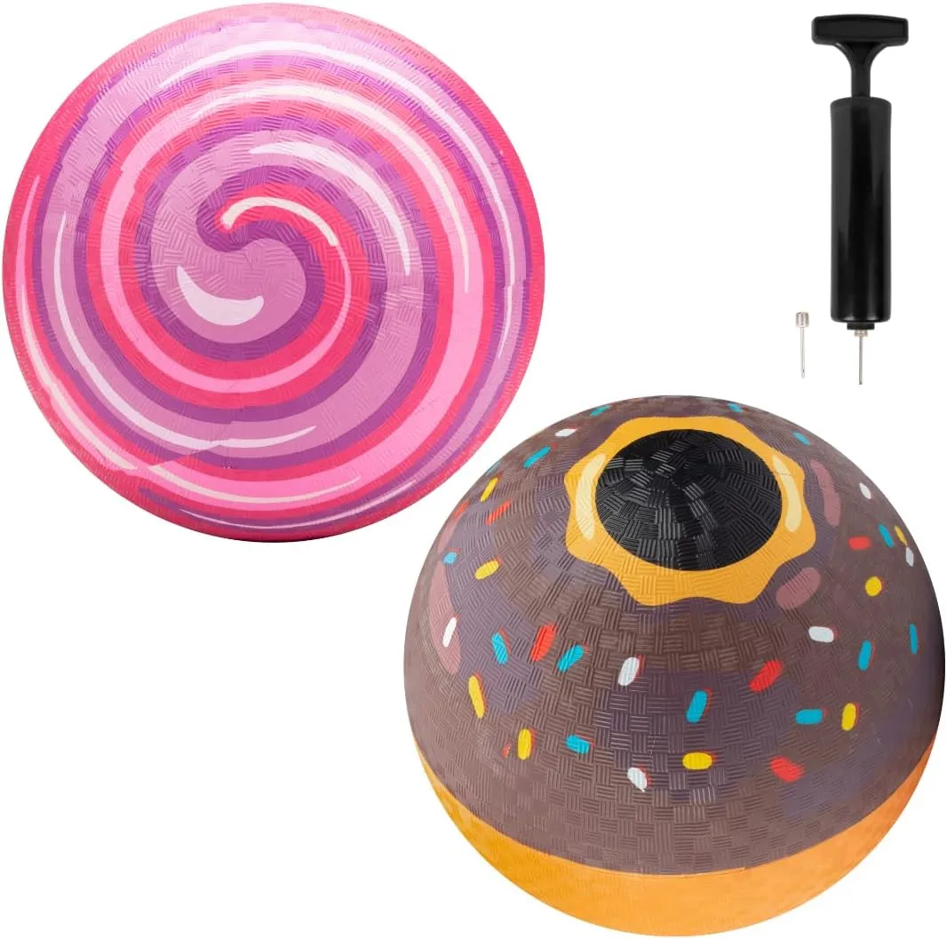 SCS Direct Gaga Ball Playground Balls (8.5 inches) w Air Pump- Durable Rubber Pack for Recess Dodgeball, Kickball, Gagaball Official Play & School -Fun Outdoor Toys & Gifts for Kids