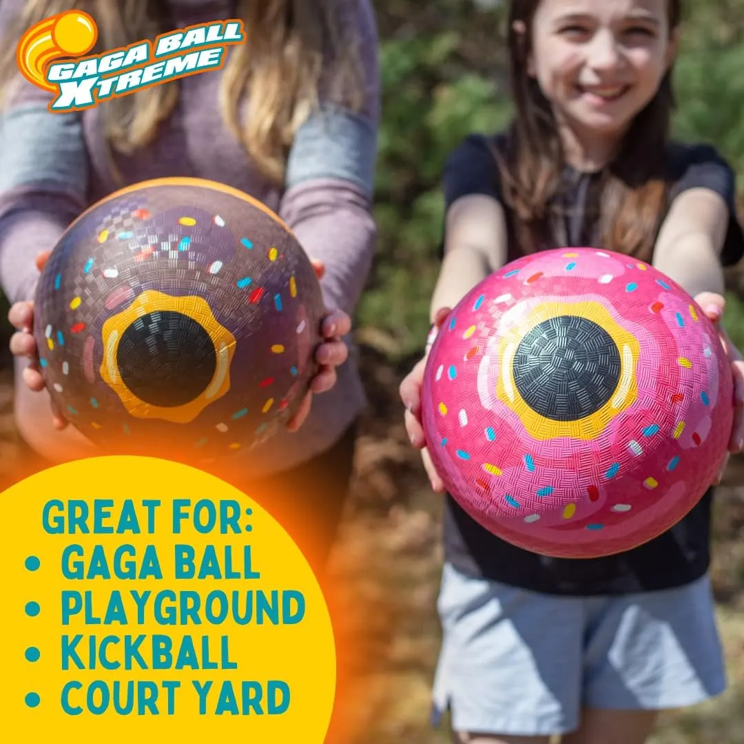 SCS Direct Gaga Ball Playground Balls (8.5 inches) w Air Pump- Durable Rubber Pack for Recess Dodgeball, Kickball, Gagaball Official Play & School -Fun Outdoor Toys & Gifts for Kids