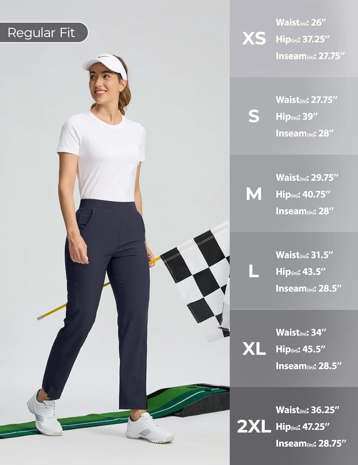 Seamaid Women's Golf Pants with Deep Pockets Travel Pants for Athletic Stretch UPF 50 