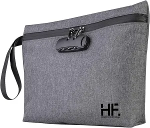 Secure Money Travel Bag with Zipper, Multiple Pockets and Combination Lock Close