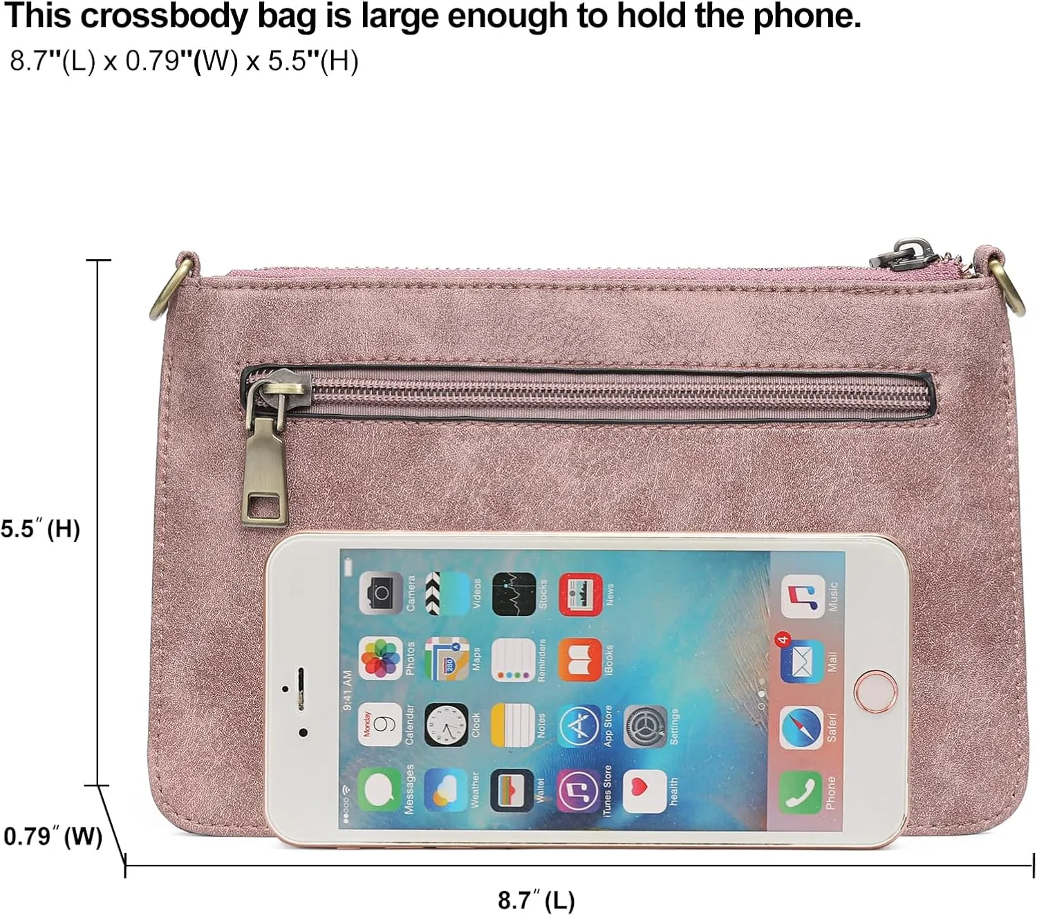 SENDEFN Leather Wristlet Clutch Small Women Crossbody Shoulder Bag Wallet Purses RIFD Card Slots