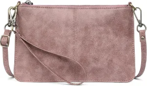 SENDEFN Leather Wristlet Clutch Small Women Crossbody Shoulder Bag Wallet Purses RIFD Card Slots