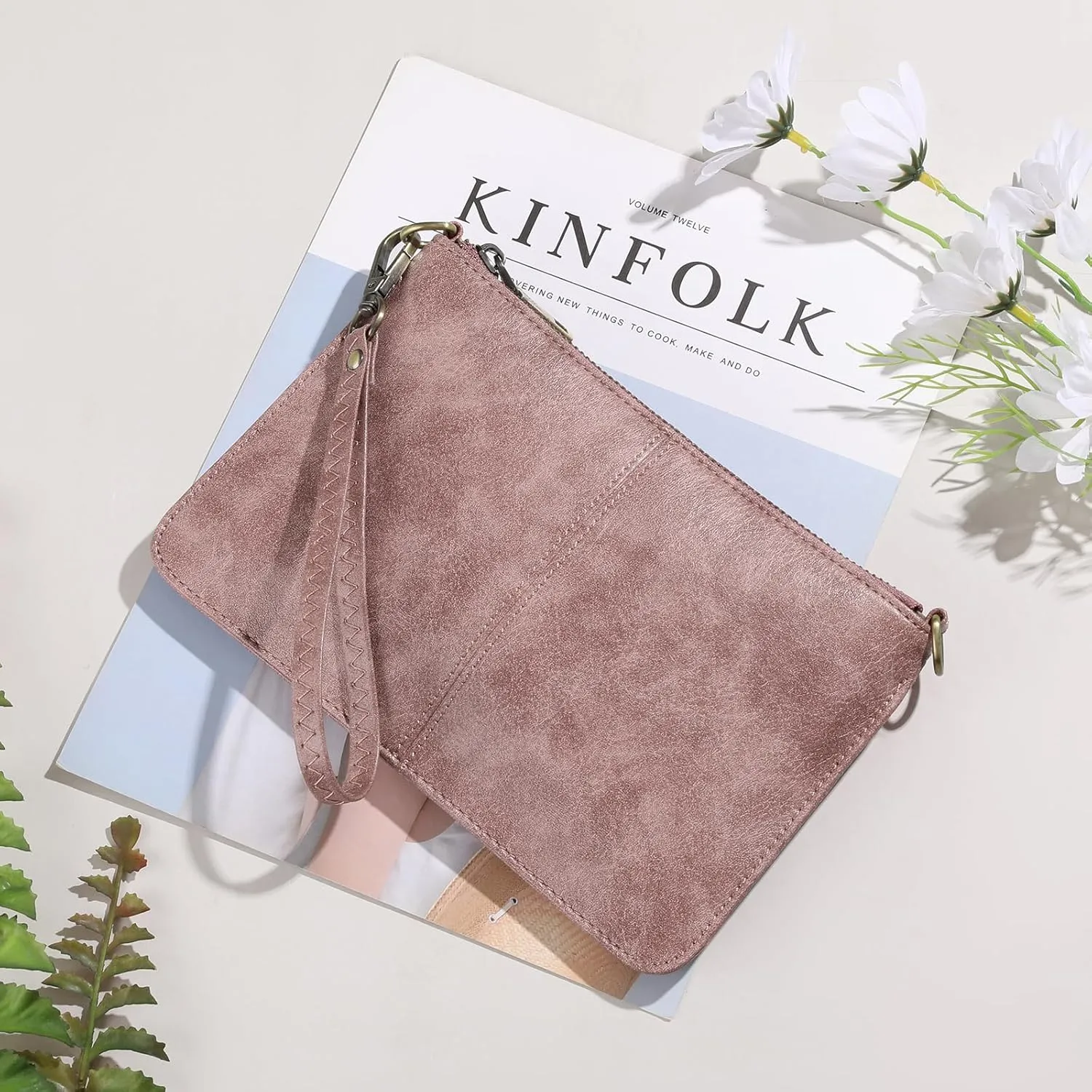 SENDEFN Leather Wristlet Clutch Small Women Crossbody Shoulder Bag Wallet Purses RIFD Card Slots