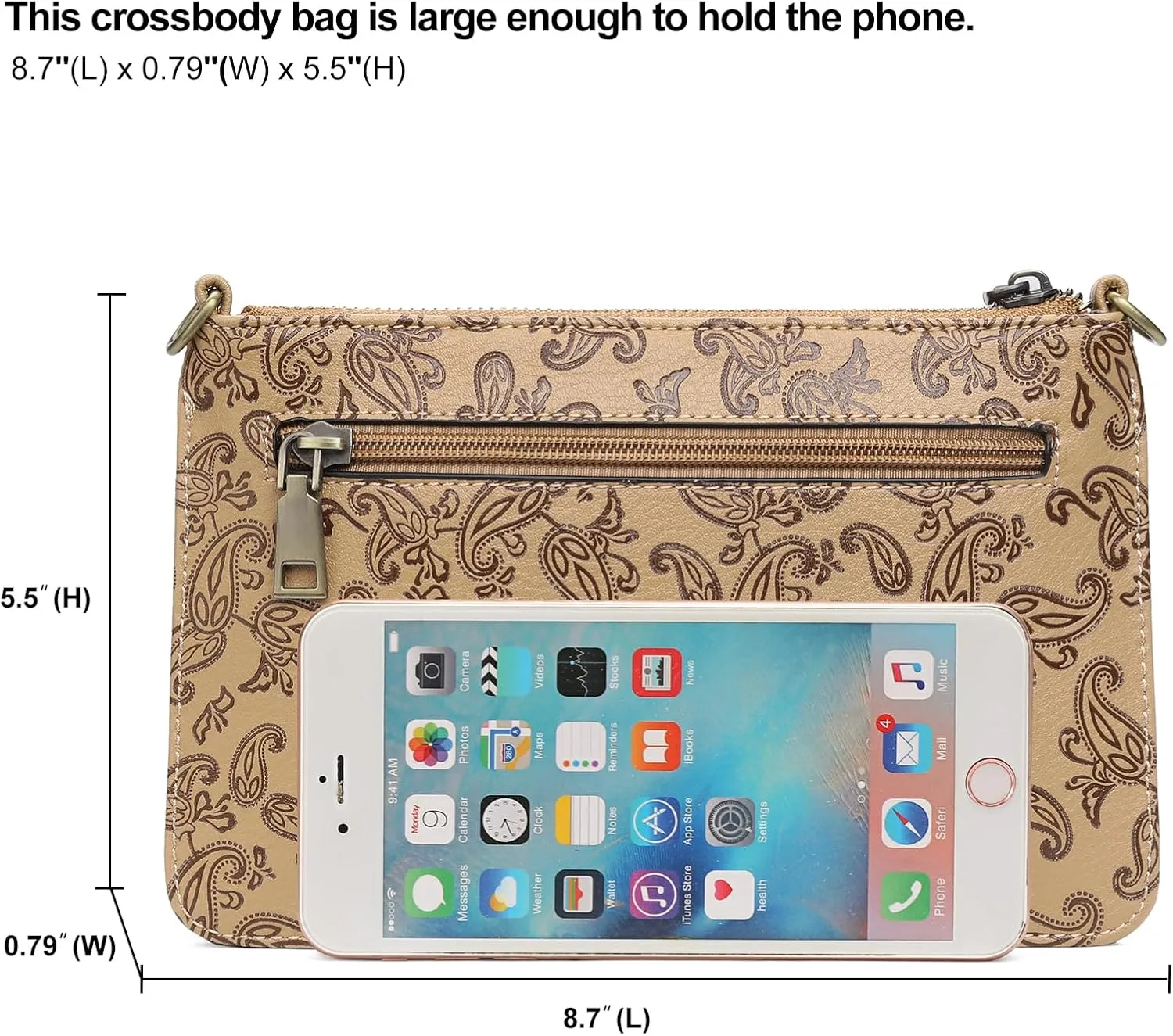 SENDEFN Leather Wristlet Clutch Small Women Crossbody Shoulder Bag Wallet Purses RIFD Card Slots