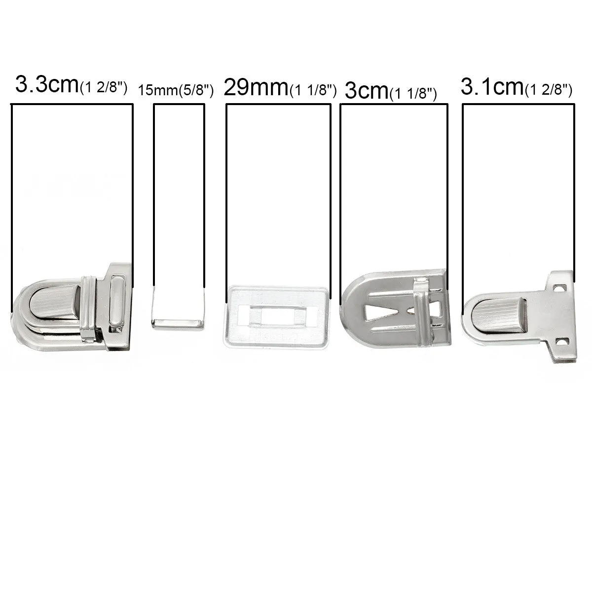 Sexy Sparkles Jewelry Purse Handbag Lock Silver Tone 33mm X 25mm [Kitchen]