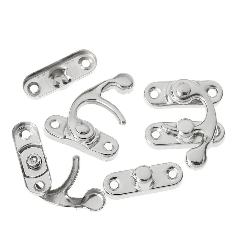Sexy Sparkles Swing Arm Hook Latches Clasp for Box Lock, Purse Lock Silver Tone 33mm