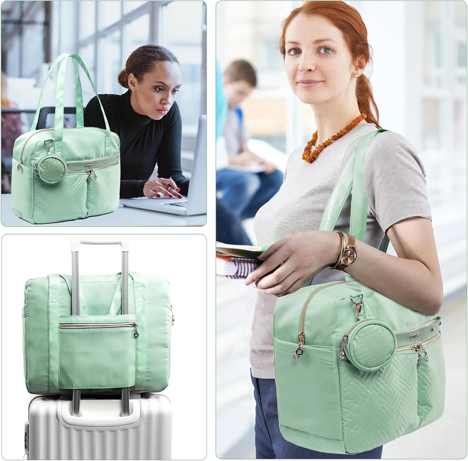 SFYBYHEART Teacher Tote Bags for Work Women, Large Teacher Bag with Laptop Compartment, Nursing Tote Bag, Utility Bag