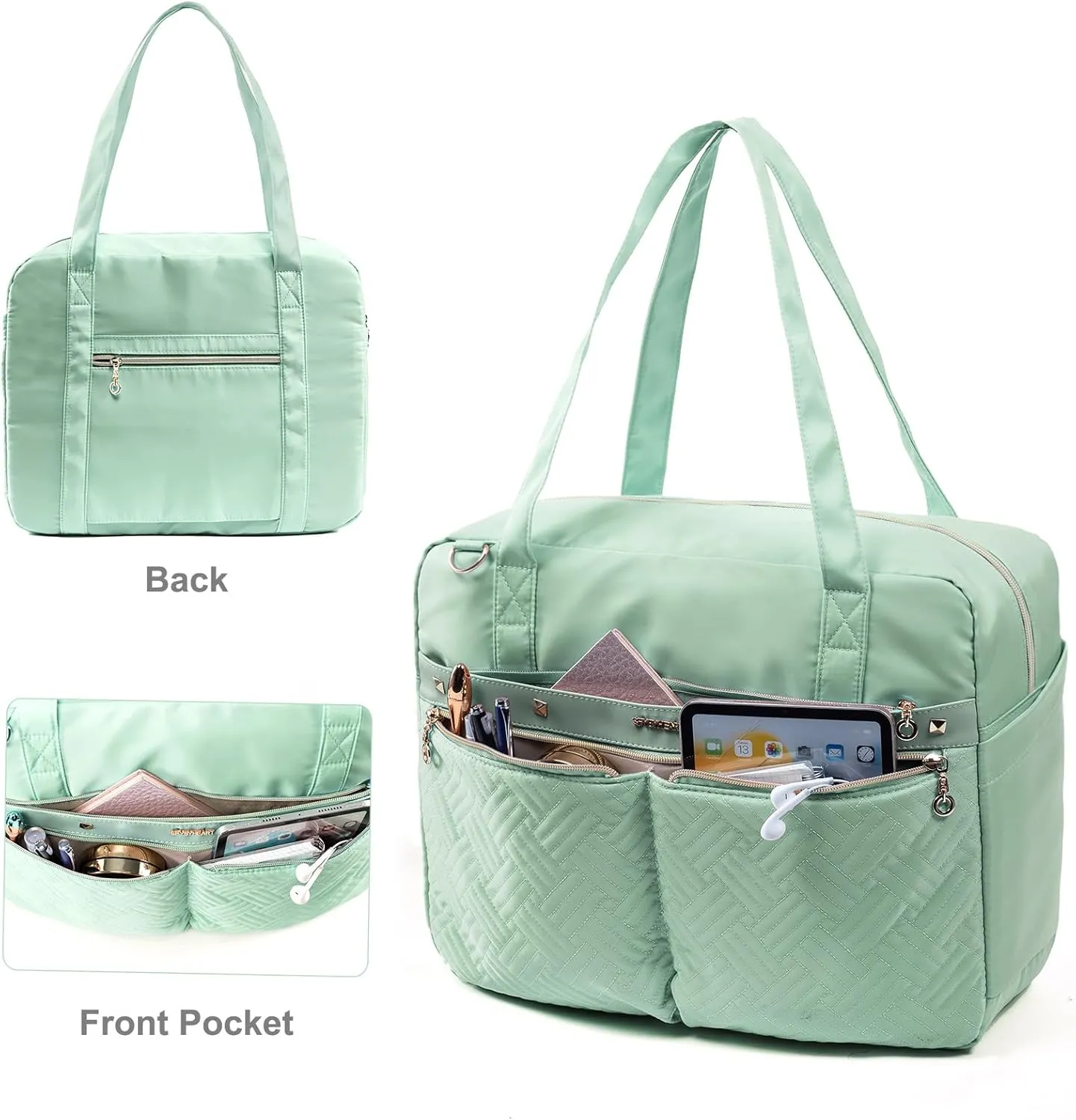 SFYBYHEART Teacher Tote Bags for Work Women, Large Teacher Bag with Laptop Compartment, Nursing Tote Bag, Utility Bag