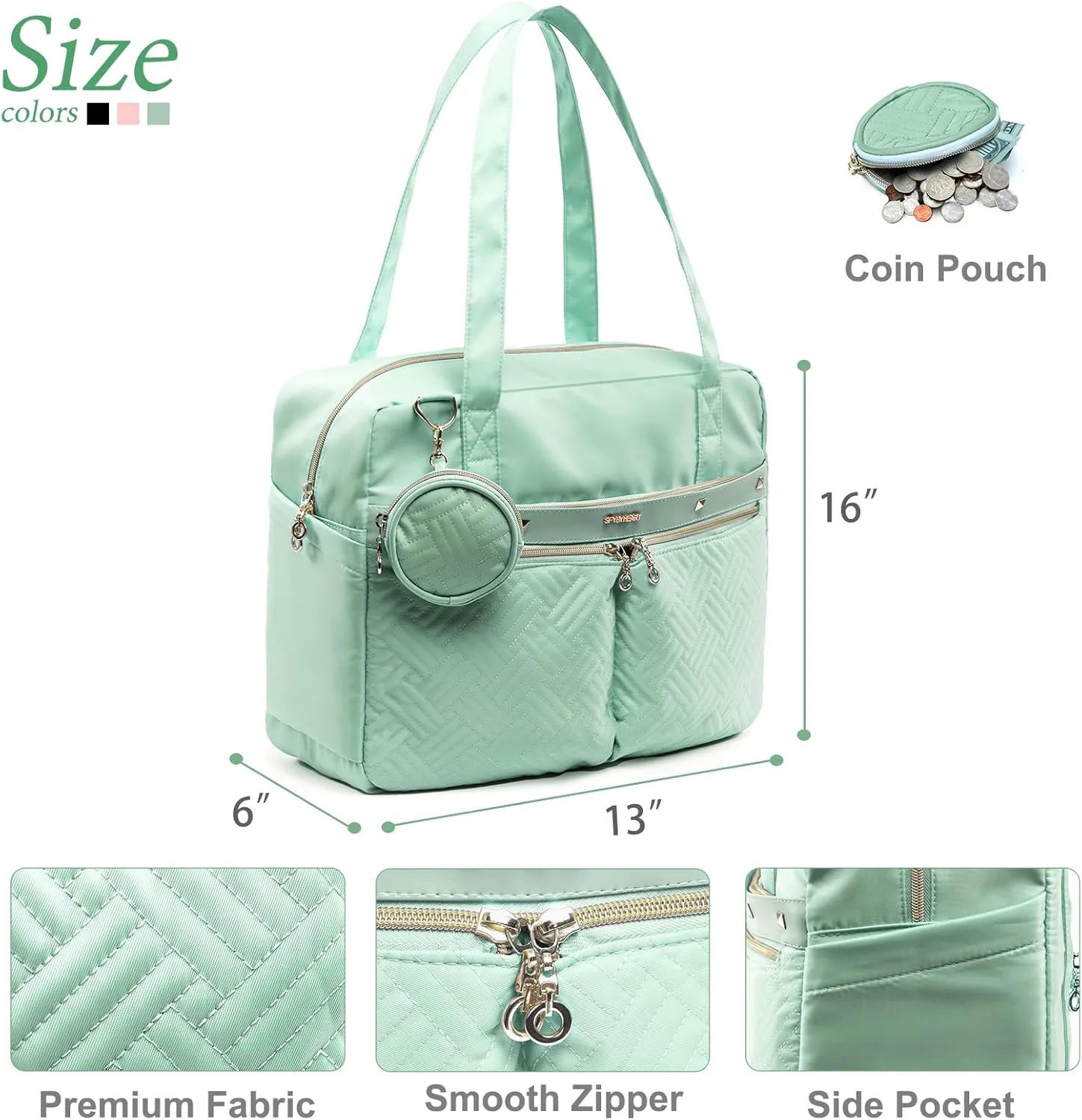 SFYBYHEART Teacher Tote Bags for Work Women, Large Teacher Bag with Laptop Compartment, Nursing Tote Bag, Utility Bag