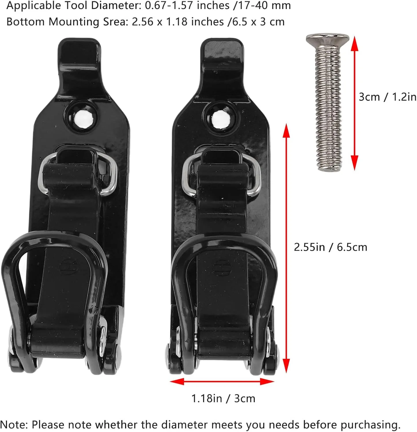 Shovel Mount for Roof Rack, Roof Rack Shovel Mount, Metal Rubber Clamp Wall Mounting Kit, Roof Rack Shovel Mount for Car Truck Boats (Black)
