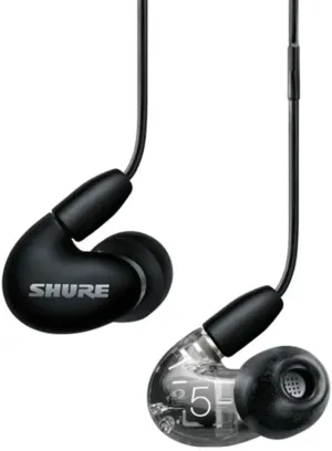 Shure AONIC 5 Wired Sound Isolating Earbuds, High Definition Sound   Natural Bass, Three Drivers, Secure in-Ear Fit, Detachable Cable, Durable Quality, Compatible with Apple & Android Devices - Black