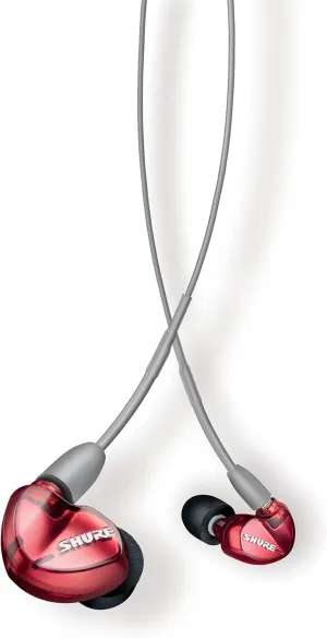 Shure SE535LTD Professional Wired Sound Isolating Earbuds, High Definition Sound   Natural Bass, Three Drivers, Secure in-Ear Fit, Detachable Cable, Durable Quality - Red