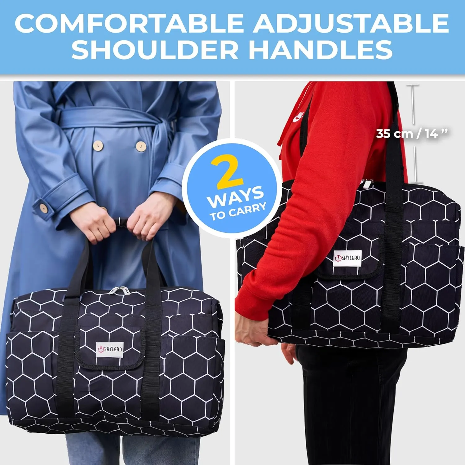 SHYLERO Nurse Bag with 21 Pockets - Big, Waterproof Medical Utility Tote for Daily Use