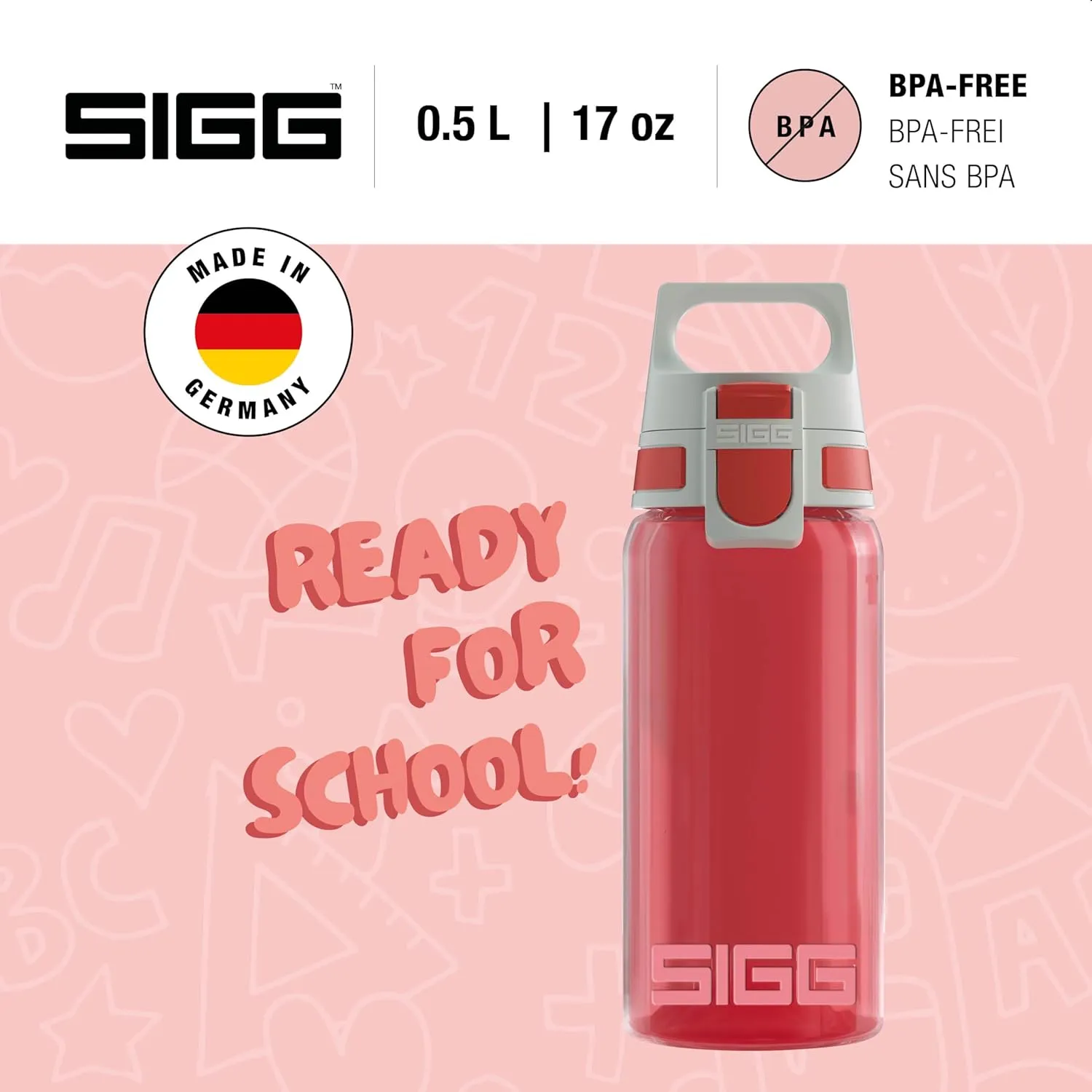 SIGG - Kids Water Bottle - VIVA ONE - Made in Germany - Dishwasher Safe - Carbonated Drinks - Sports & School - 17 Oz