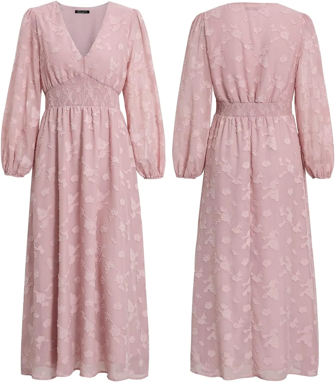Simplee Women's Boho Floral Maxi Dress Flowy Casual V Neck Short Sleeve Wedding Guest Holiday Beach Long Dress