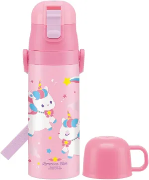 Skater SKDC4 Children's 2-Way Stainless Steel Kids Water Bottle with Cup, Unicorn, 15.2 fl oz (430 ml), Girls