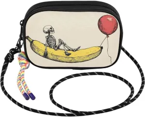 Skeleton Banana Red Balloon Crossbody Bag for Women Cell Phone Purses Women's Small Shoulder Handbags Wallet Purse with Strap