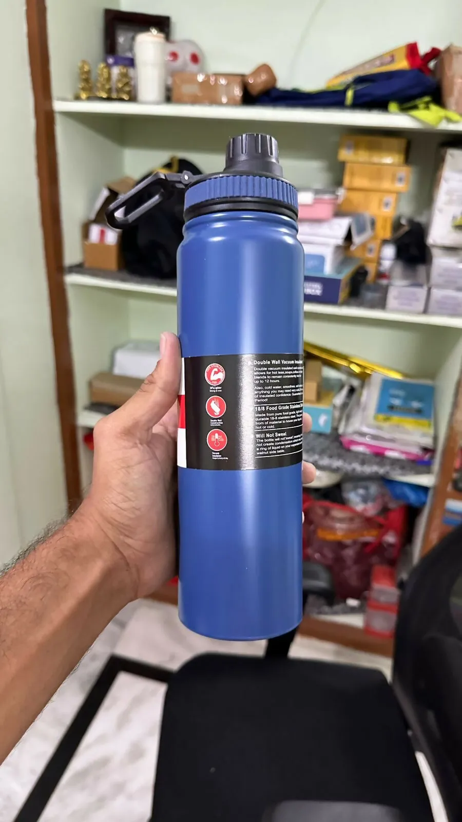 SLATOINDIA Double Lining Stainless Steel Leakproof Vacuum Insulated Bottle (Random Colors)