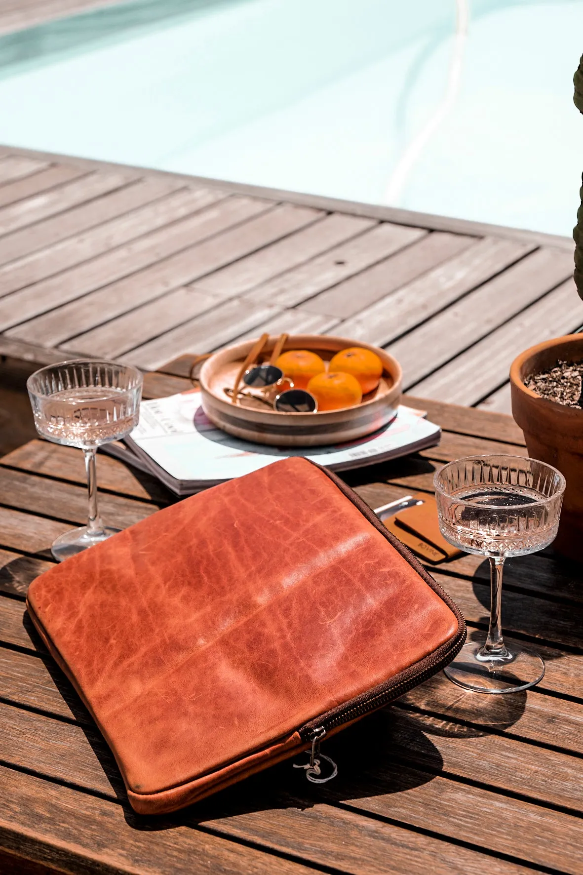Sleek Leather Laptop Sleeve