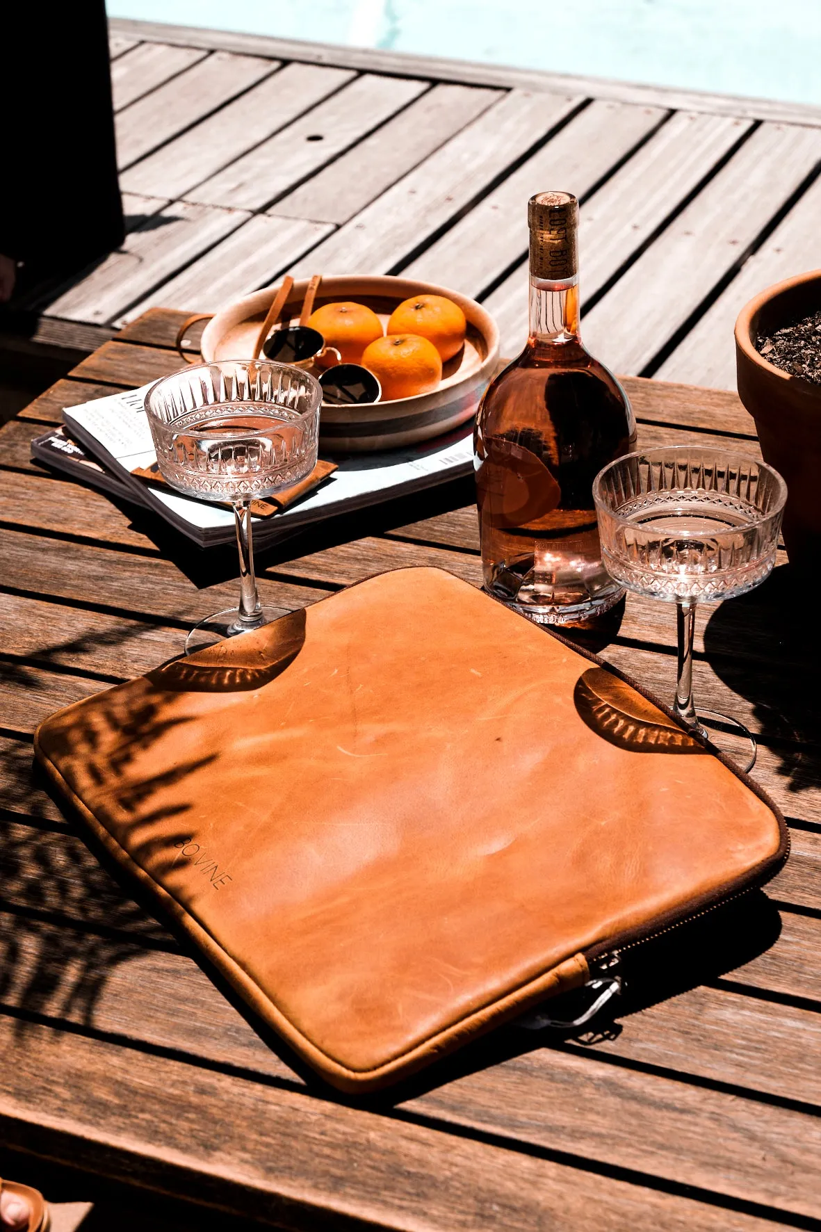 Sleek Leather Laptop Sleeve
