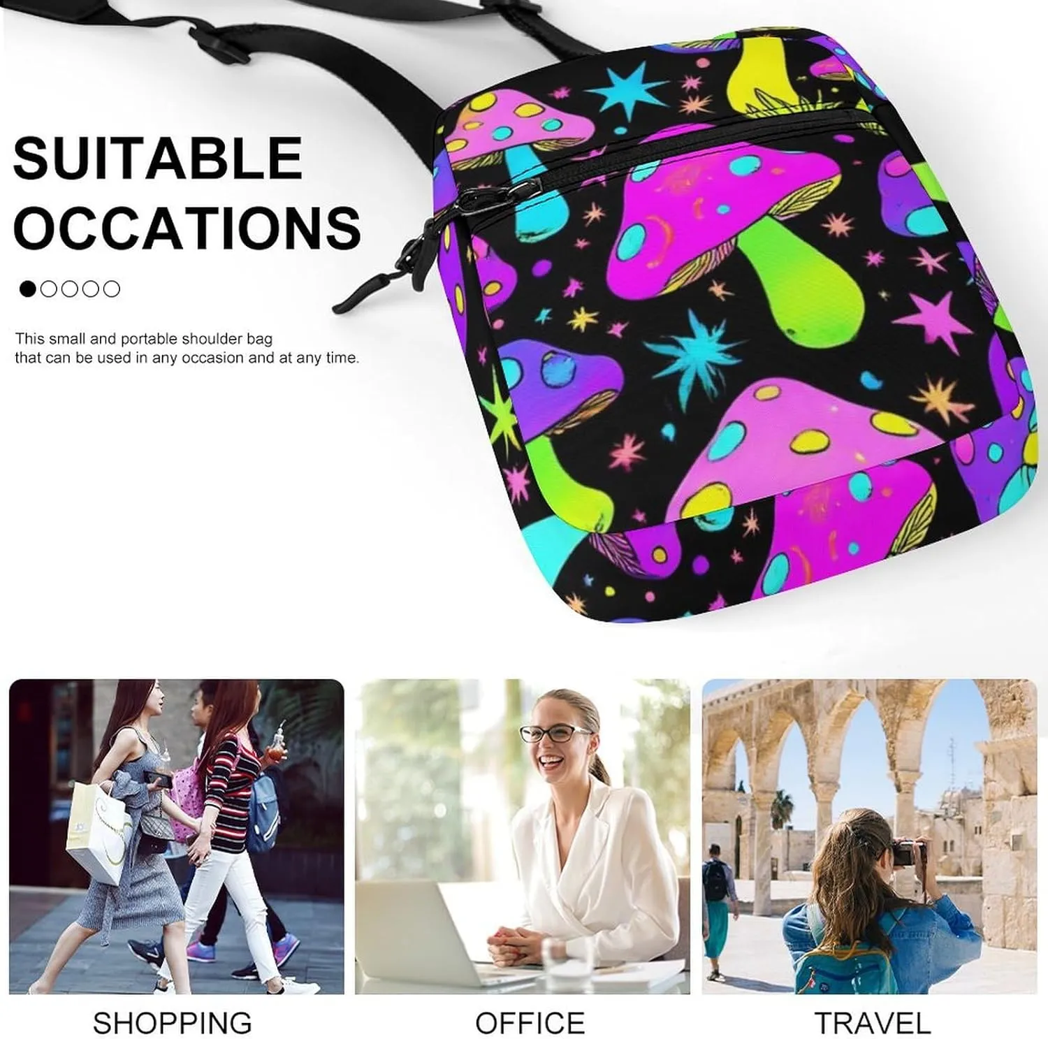 Small Crossbody Bag for Women, Casual Mini Shoulder Pouch Portable Travel Purse Cell Phone Bag