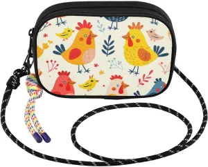 Small Crossbody Bags Colorful Chicks Leaf for Women Cell Phone Purses Women's Shoulder Handbag Wallet Purse