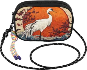 Small Crossbody Bags Crane Waves Cherry for Women Cell Phone Purses Women's Shoulder Handbag Wallet Purse