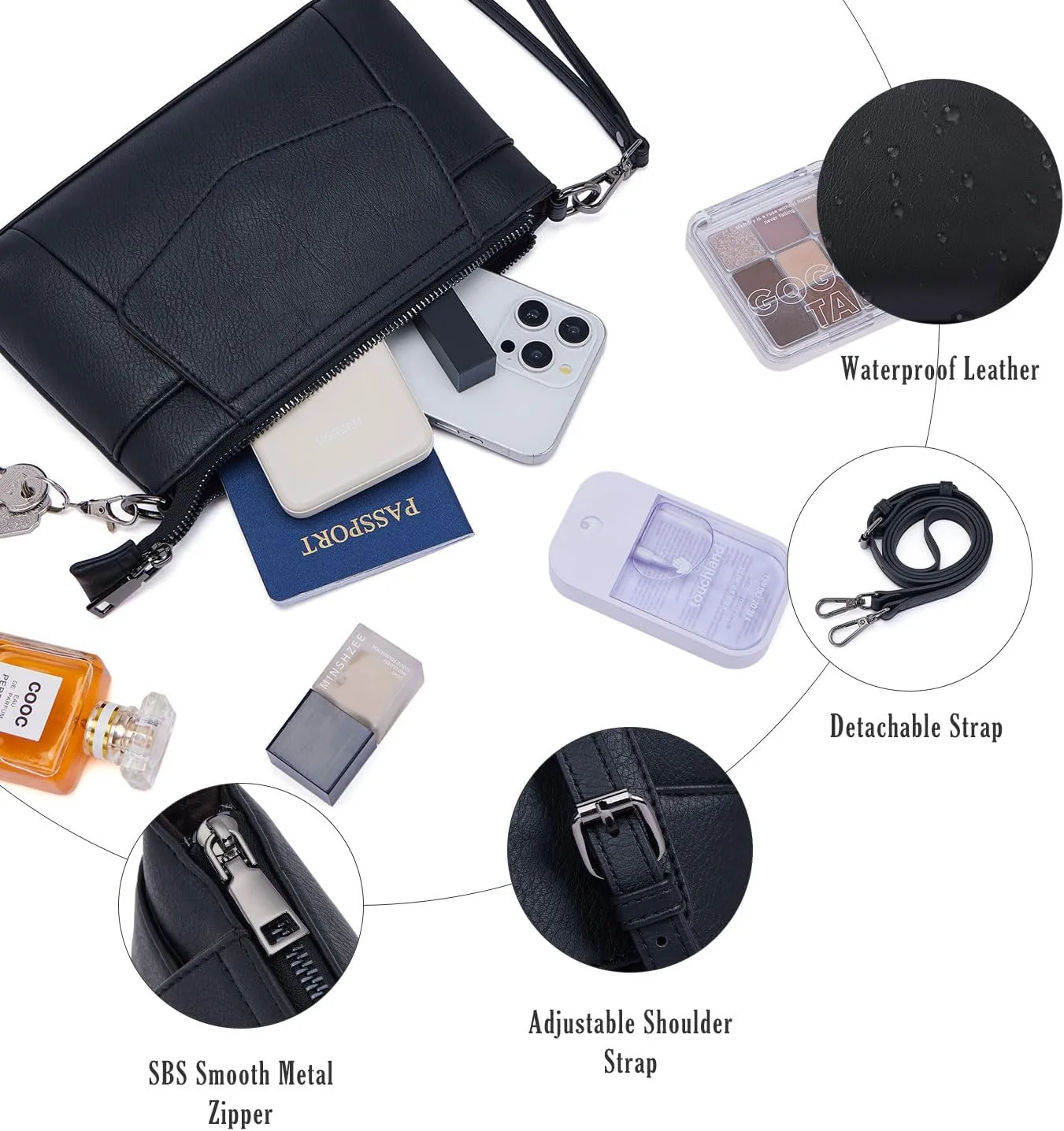 Small Crossbody Bags for Women, Cell Phone Bag Mini Over Wristlets Handbag Wallet Purse with Card Slots