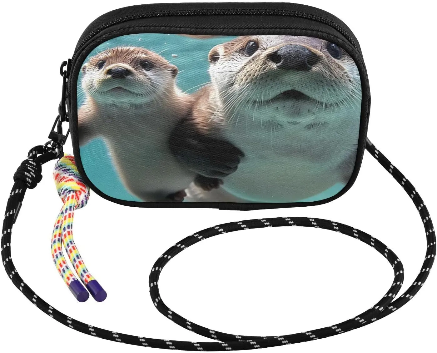 Small Crossbody Bags Otters Swim Underwater for Women Cell Phone Purses Shoulder Bag Handbag with Adjustable Strap