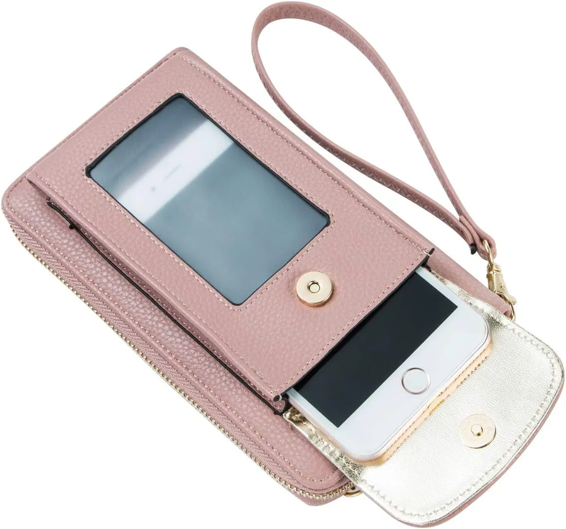 Small Crossbody Purse Cell Phone Wristlet Wallet for Women RFID