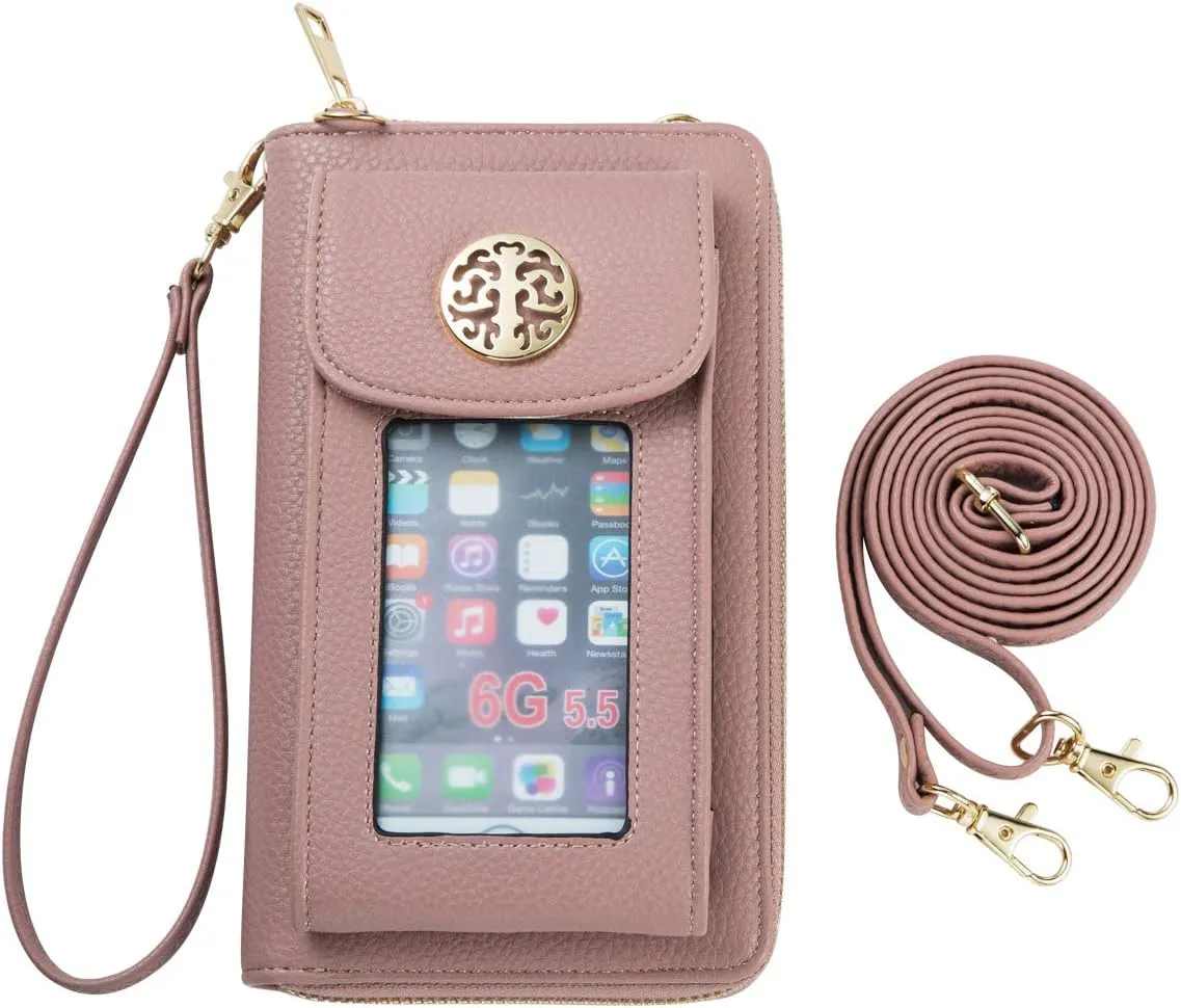 Small Crossbody Purse Cell Phone Wristlet Wallet for Women RFID