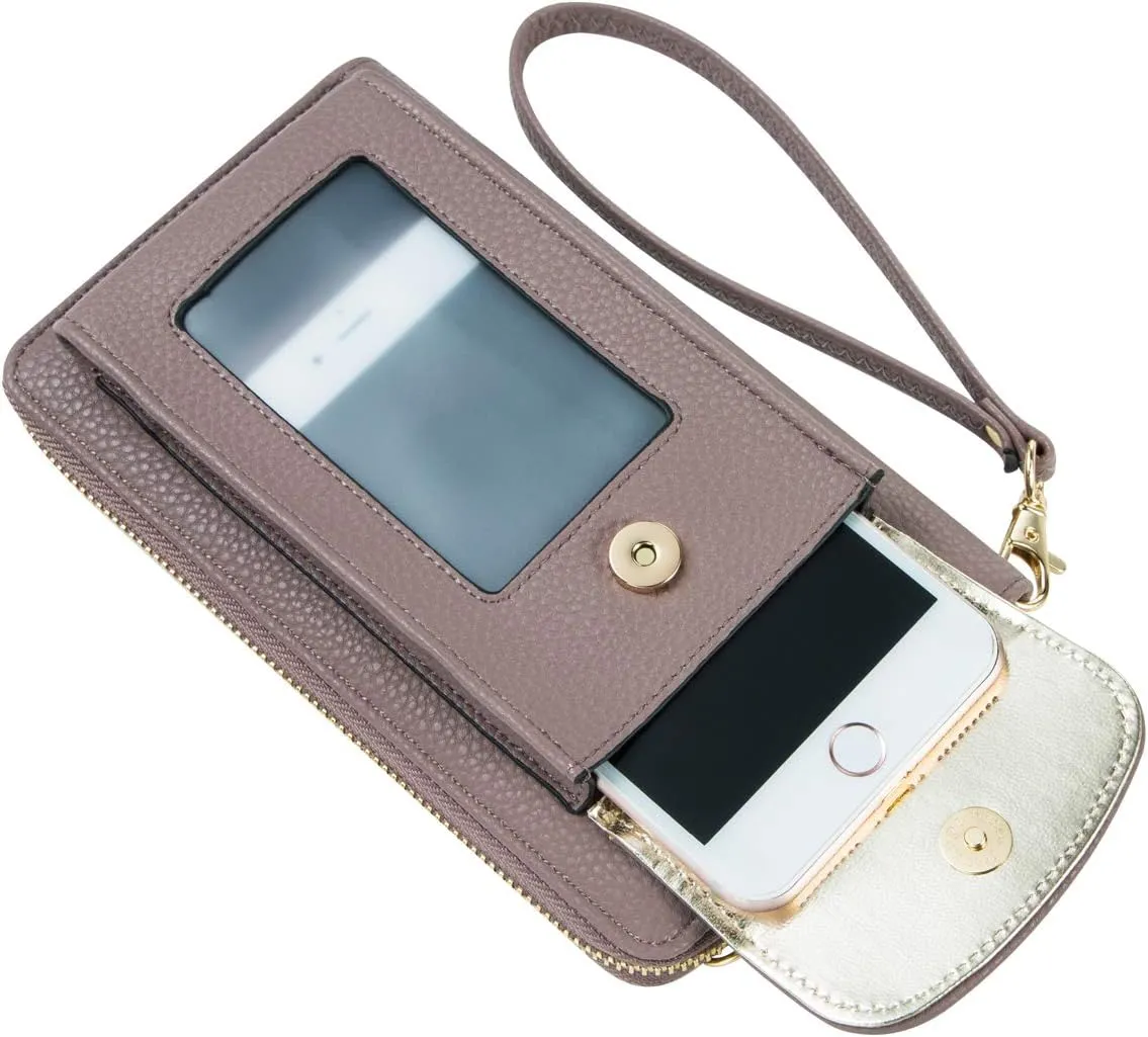 Small Crossbody Purse Cell Phone Wristlet Wallet for Women RFID