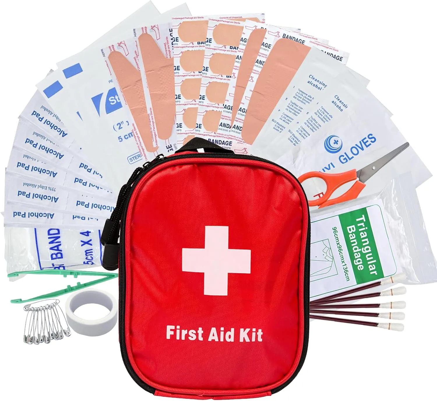 Small First Aid Kit,Travel Essentials for Home Car Businesses with Bandaids Gauze Rolls,Emergency Survival Kit for Vacation International Travel Must Haves,Medical Kit A004