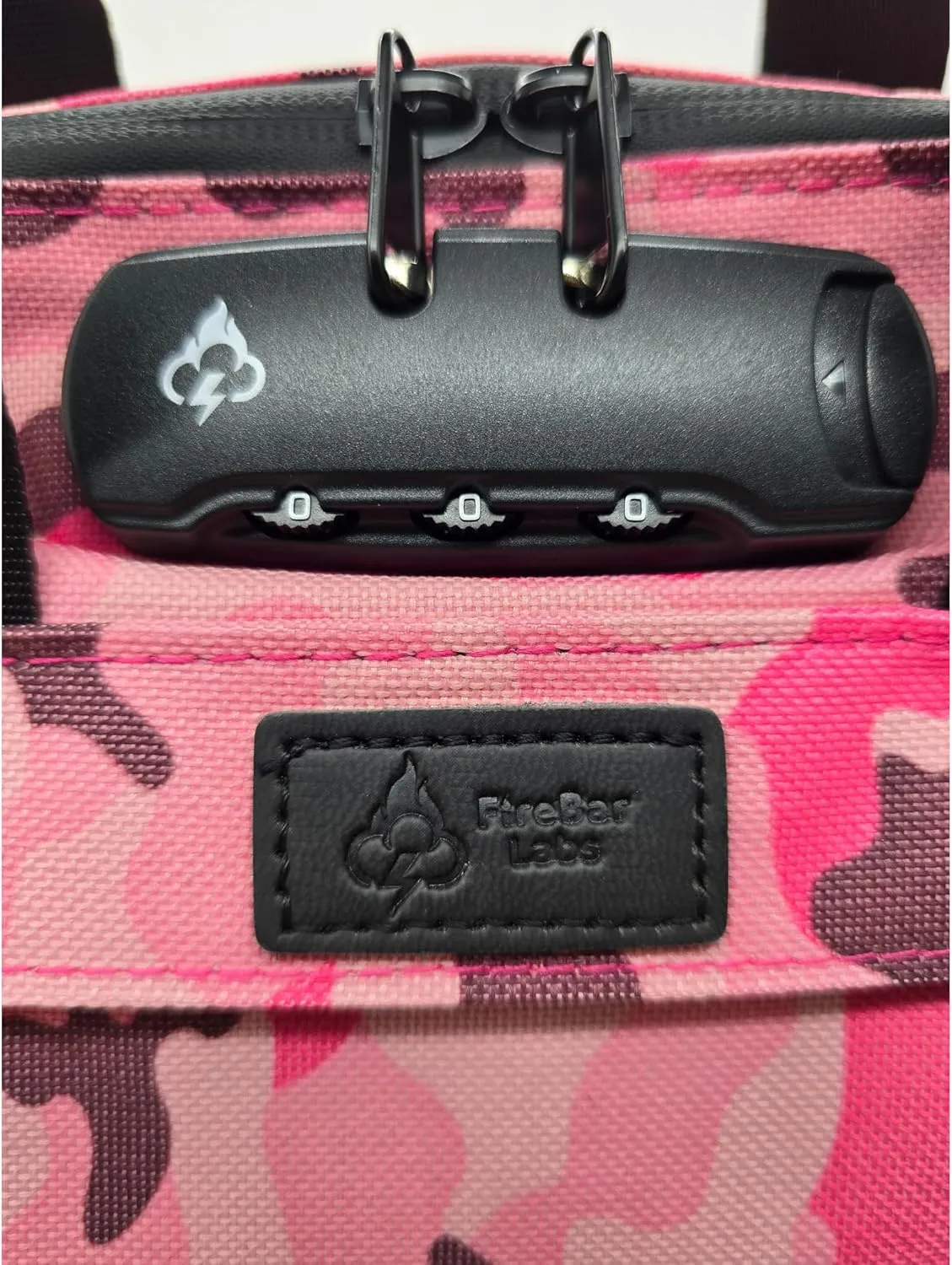 Smell Proof Duffle Bag with Anti Theft Combo Lock, Removable Shoulder Strap, Water Resistant, Ultra Durable Double Gasket Zippers   Premium Hardware (Pink Camo, 9-Inch (9" x 5" x 4"))