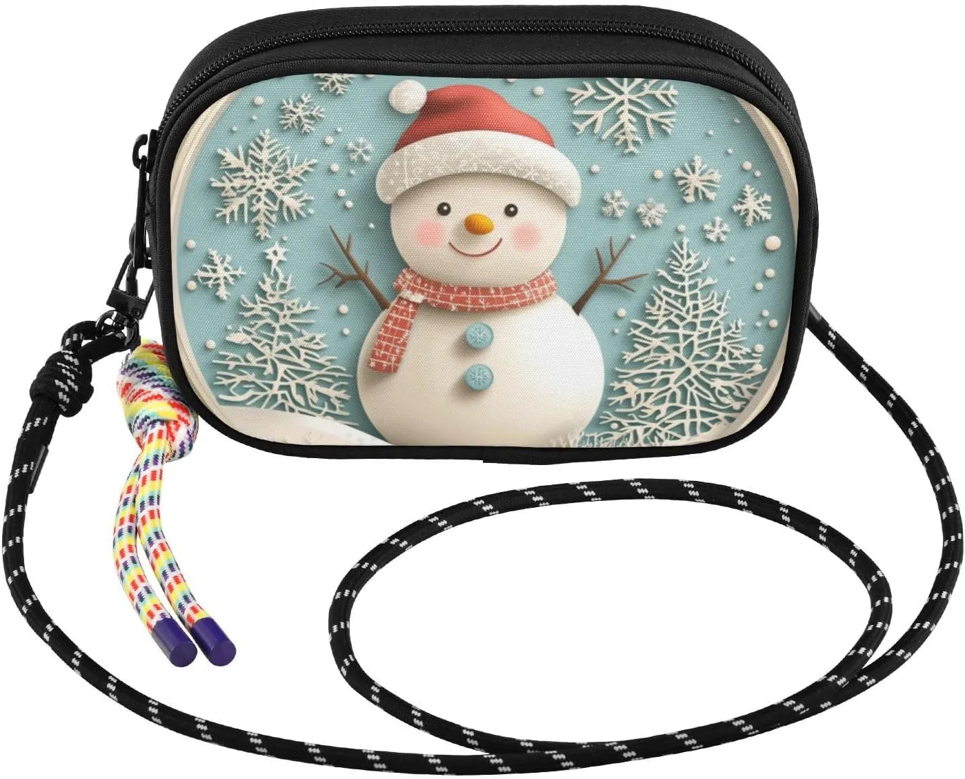 Snowman Snowflake Christmas Crossbody Bag for Women Cell Phone Purses Women's Small Shoulder Handbags Wallet Purse with Strap