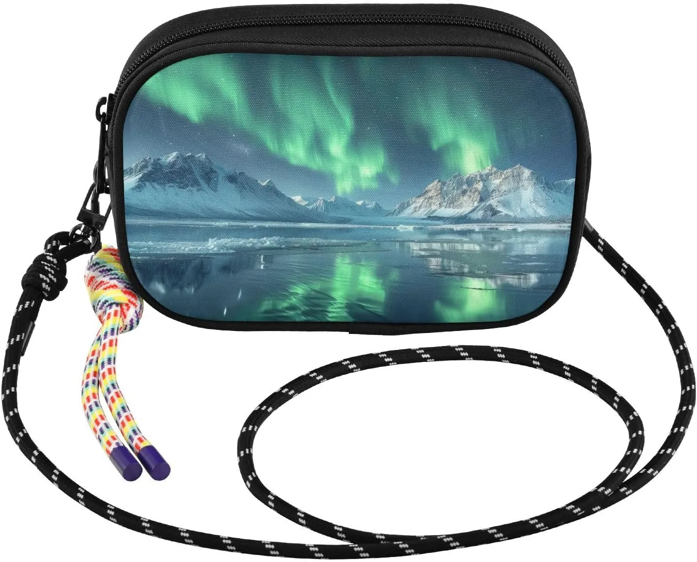 Snowy Mountains Aurora Crossbody Bag for Women Cell Phone Purses Women's Small Shoulder Handbags Wallet Purse with Strap