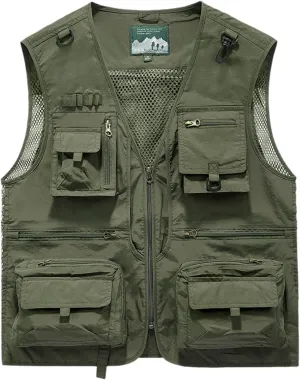 Sobrisah Outdoor Fishing Vest Safari Photography Work Outerwear Vests Family Matching Travel,12Years - Adult XXL