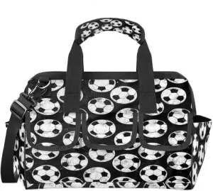 Soccer Heavy Duty Tool Bags for Men and Women 14.8 Inch, Soft Wide Mouth Tool Tote Organizer Bag with Adjustable Shoulder Strap