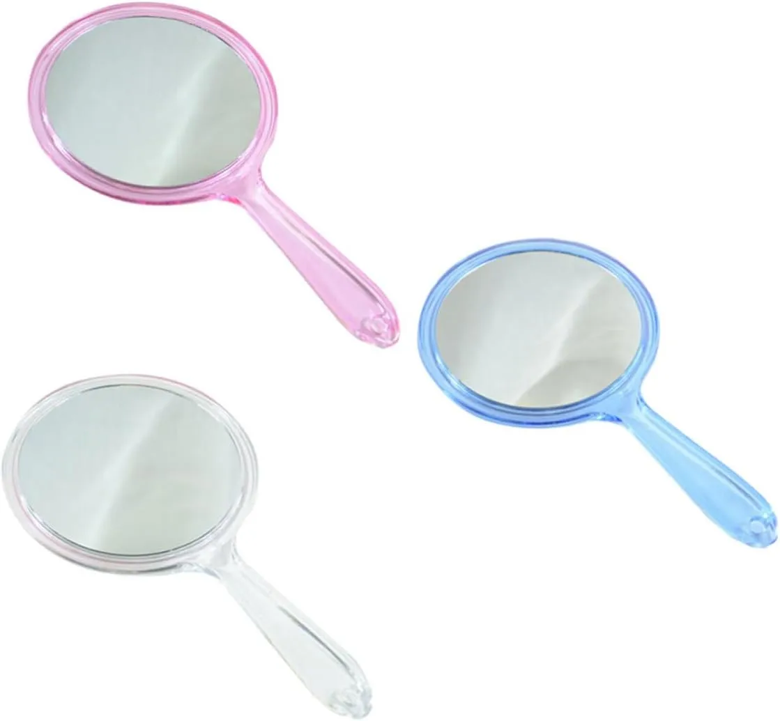 SOIMISS 3 Pack Double-Sided Magnifying Makeup Mirror Portable Hand Mirror Plastic Flat and Magnifying for Shaving and Cosmetics