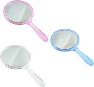 SOIMISS 3 Pack Double-Sided Magnifying Makeup Mirror Portable Hand Mirror Plastic Flat and Magnifying for Shaving and Cosmetics