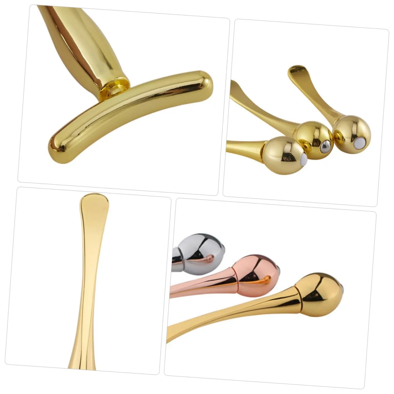 SOIMISS Mini Beauty Tools Set Eye Massage Roller T-shaped Stick Mask Spoon for Face Care