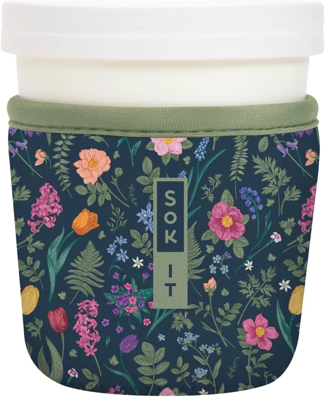 Sok It Ice Cream Sok Insulated Neoprene Cover (Spring Noir, Tapered Ice Cream Pints)