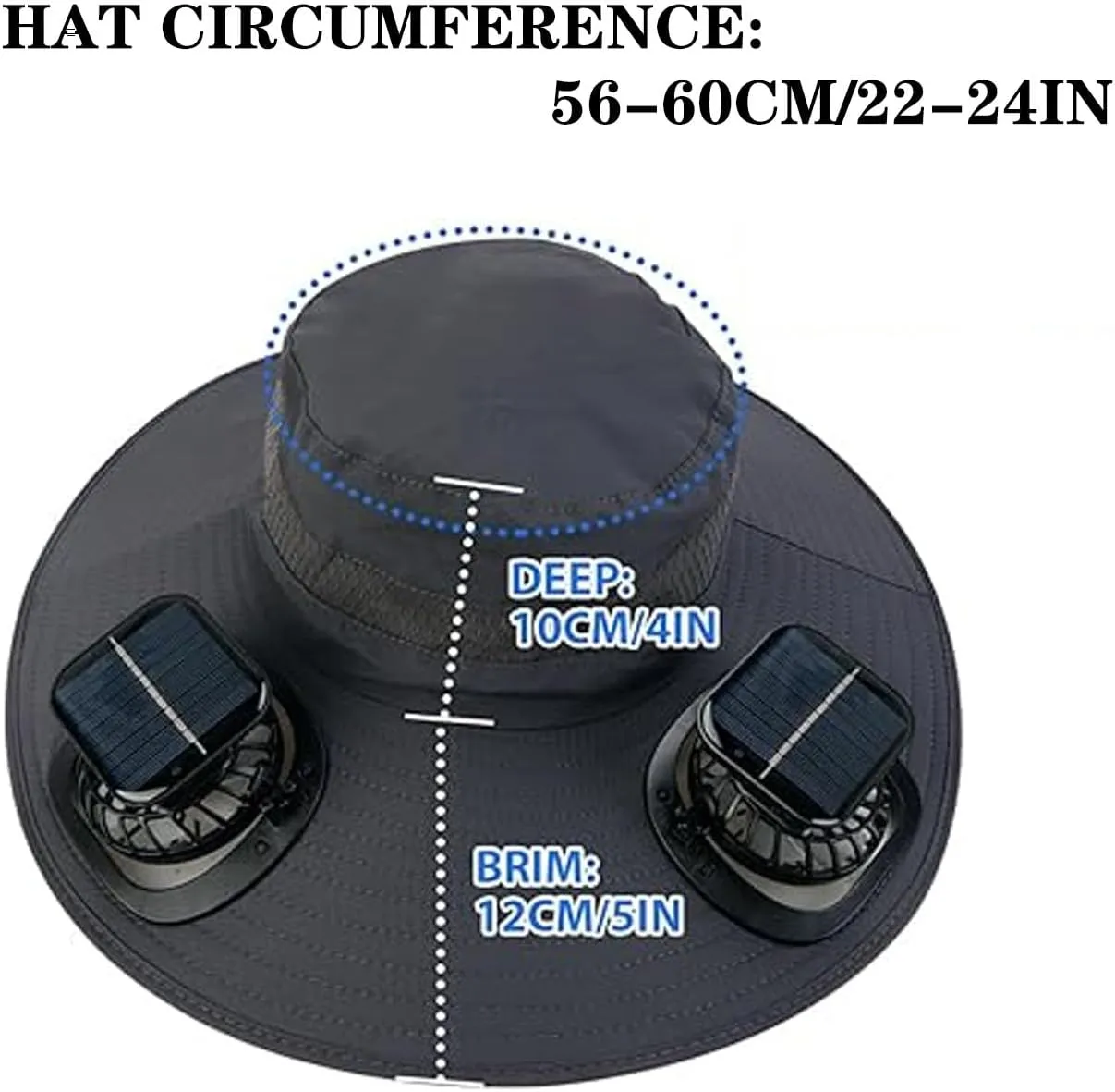 Solar Powered Fan Hat for Men, Fishing Hat with Built in Fan, Outdoor Wide Brim Sun Hats, UPF 50  for Outdoor Camping Fishing