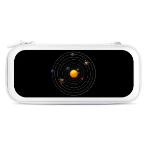 Solar System Planets Compatible with Switch Carrying Case Hard Travel Game Bag Pouch with 15 Games Accessories White-Style, 26.5x12x3.5cm
