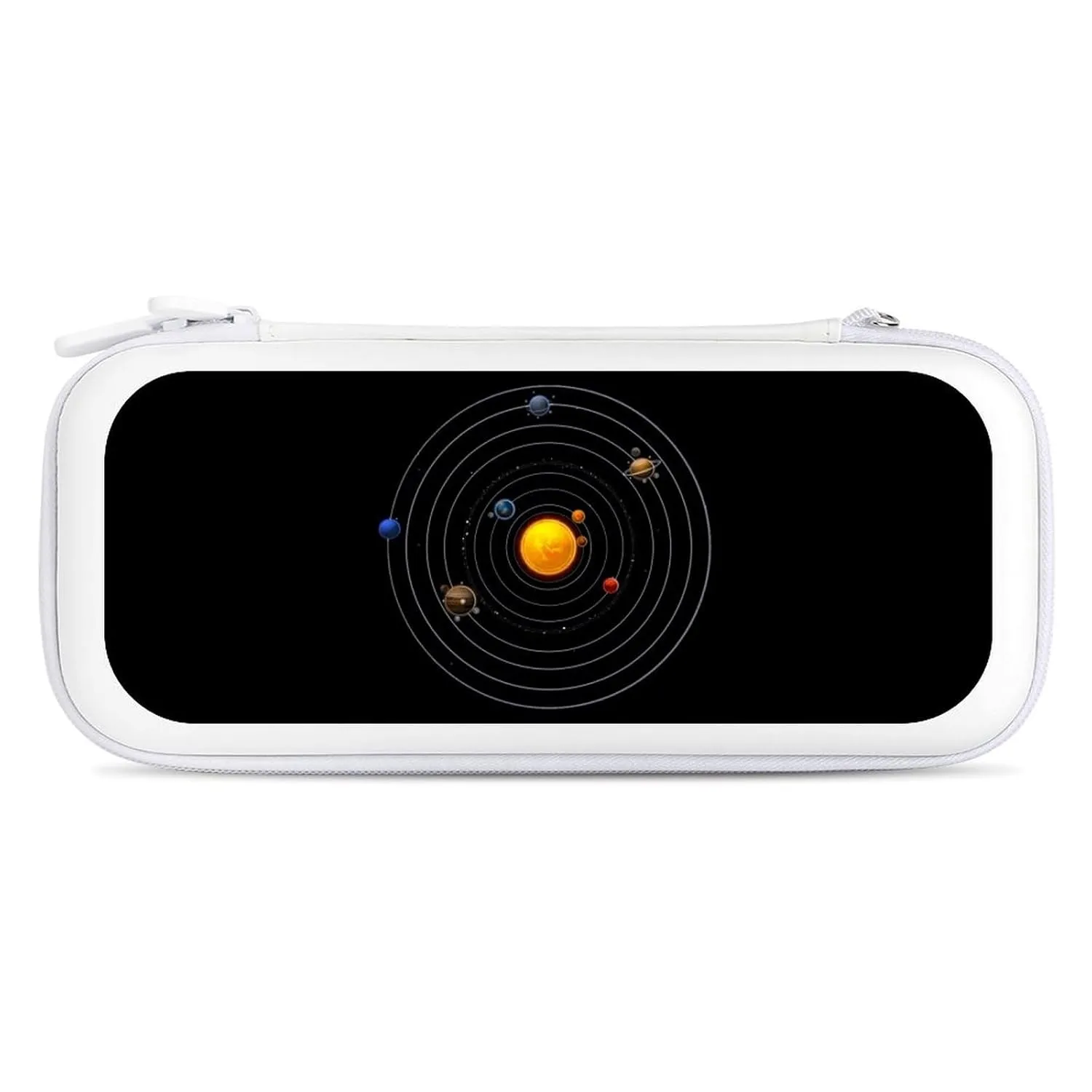 Solar System Planets Compatible with Switch Carrying Case Hard Travel Game Bag Pouch with 15 Games Accessories White-Style, 26.5x12x3.5cm