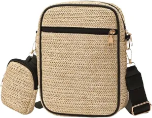 Solyinne Straw Bags for Women Small Crossbody Bag Woven Purse Cute Shoulder Bags for Travel Beach Summer Designer Trendy