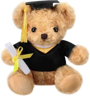 Sotiff Graduation Bear Class of 2025, 8 Inch Stuffed Animal Graduation Gift Light Brown Graduation Plush Bear with Hat for Kindergarten Elementary High School College Graduation Party School